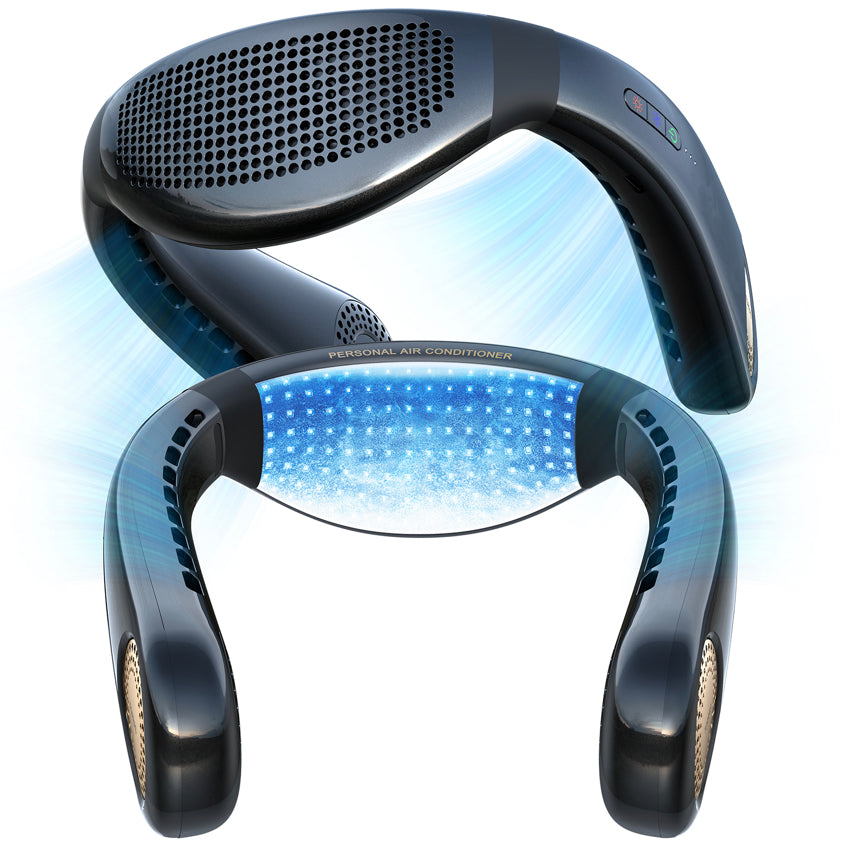 พัดลมคล้องคอ Torras Coolify Air สี Golden Black ให้ความเย็นได้นานถึง 24 ชั่วโมง พกพาสะดวก ใช้งานง่าย