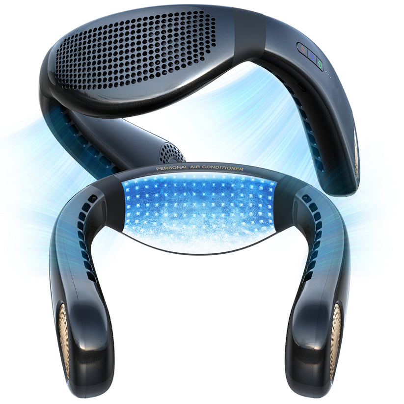 พัดลมคล้องคอ Torras Coolify Air สี Golden Black ให้ความเย็นได้นานถึง 24 ชั่วโมง พกพาสะดวก ใช้งานง่าย