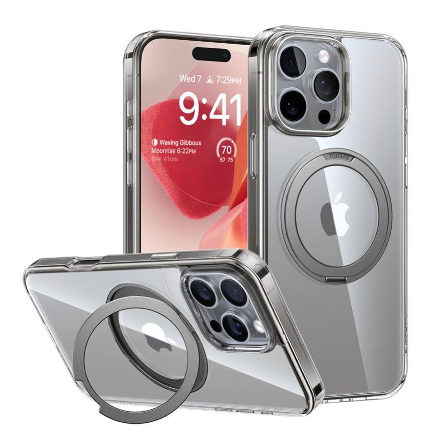 เคสกันกระแทก iPhone 16 Pro Torras Ostand Pro สี Clear Grey