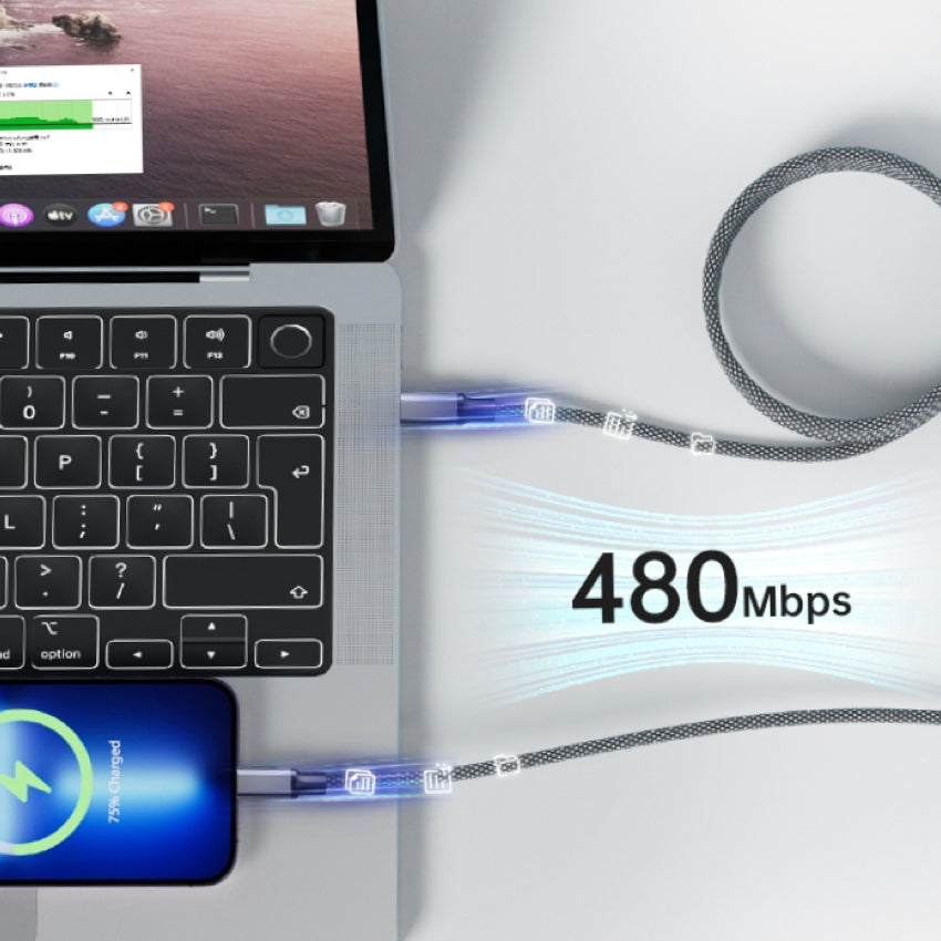 สายชาร์จ Valore USB-C to USB-C สี Black ความยาว 2 เมตร 240 วัตต์