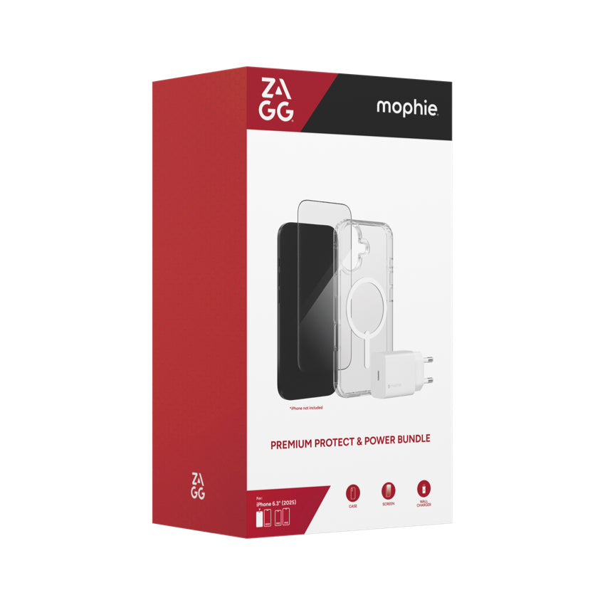 ยกระดับการปกป้อง iPhone ด้วยเคส ZAGG Clear Snap ฟิล์ม ZAGG Glass Plus Edge และอะแดปเตอร์ Mophie 30W ชาร์จเร็ว ปลอดภัย ครบในหนึ่งเดียว