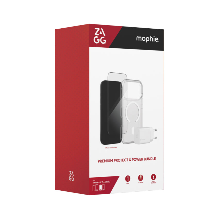 ยกระดับการปกป้อง iPhone ด้วยเคส ZAGG Clear Snap ฟิล์ม ZAGG Glass Plus Edge และอะแดปเตอร์ Mophie 30W ชาร์จเร็ว ปลอดภัย ครบในหนึ่งเดียว