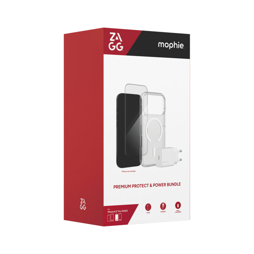 ยกระดับการปกป้อง iPhone ด้วยเคส ZAGG Clear Snap ฟิล์ม ZAGG Glass Plus Edge และอะแดปเตอร์ Mophie 30W ชาร์จเร็ว ปลอดภัย ครบในหนึ่งเดียว