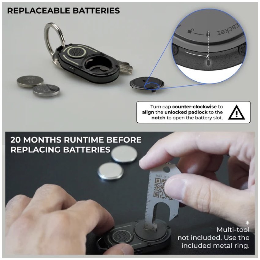 อุปกรณ์ติดตาม AirNotch Pro Apple เปลี่ยนถ่านง่าย แบรนด์ ROLLING SQUARE