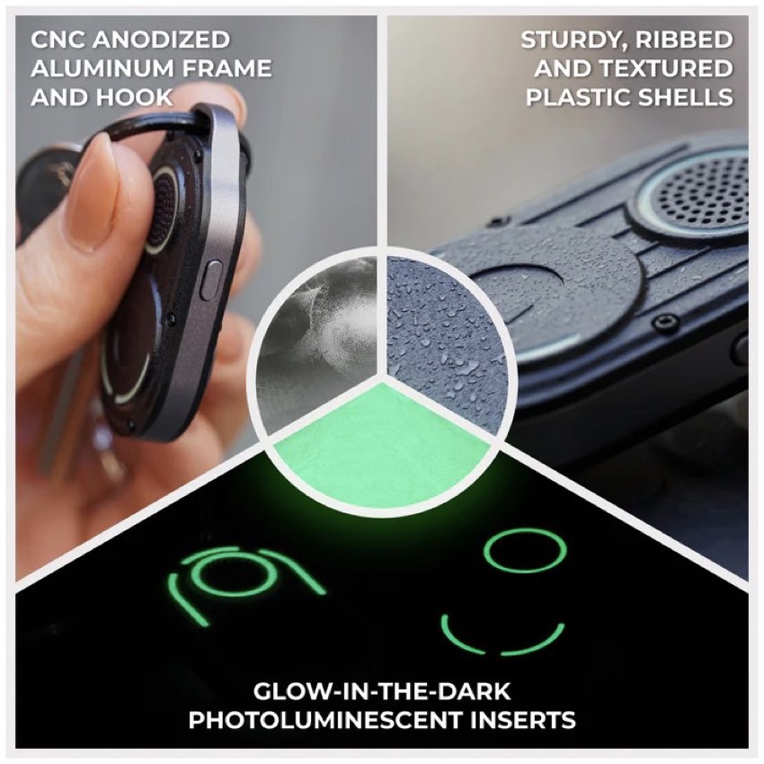 อุปกรณ์ติดตาม AirNotch Pro Apple แบรนด์ เรืองแสงได้ในที่มืด ROLLING SQUARE