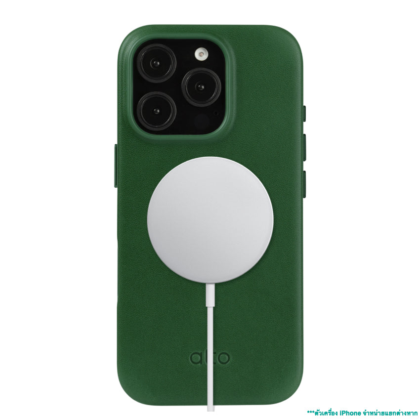 เคสกันกระแทก Alto Clop Leather Magnetic สำหรับ iPhone 16 Pro สี Forest