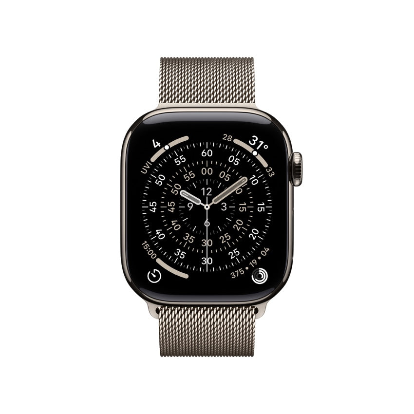 Apple Watch Series 11 GPS + Cellular 42mm Natural Titanium Case with Natural Milanese Loop