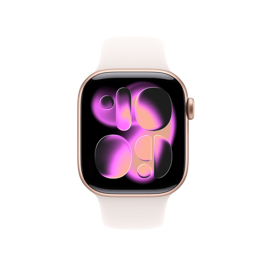 Apple Watch Series 11 GPS + Cellular 42mm Rose Gold Aluminium Case with Light Blush Sport Band - S/M
