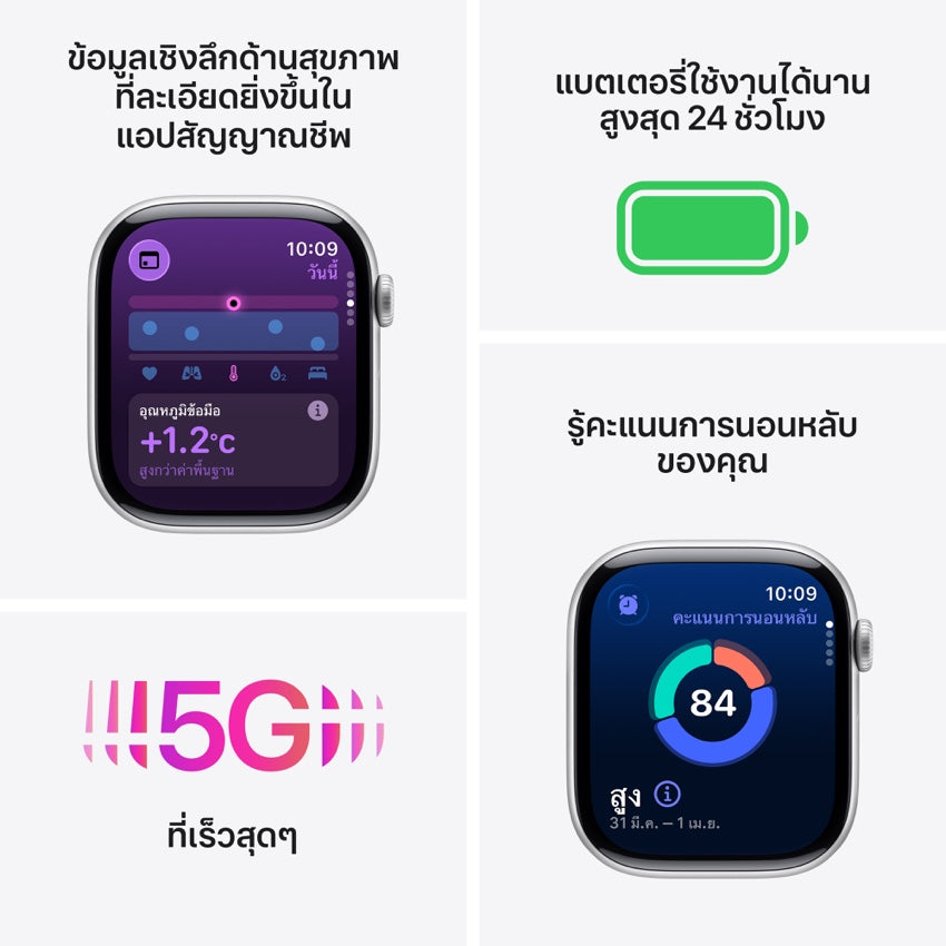 Apple Watch Series 11 GPS + Cellular 42mm Rose Gold Aluminium Case with Light Blush Sport Band - M/L