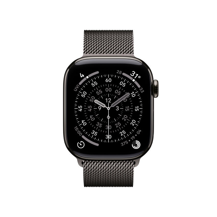 Apple Watch Series 11 GPS + Cellular 42mm Slate Titanium Case with Slate Milanese Loop