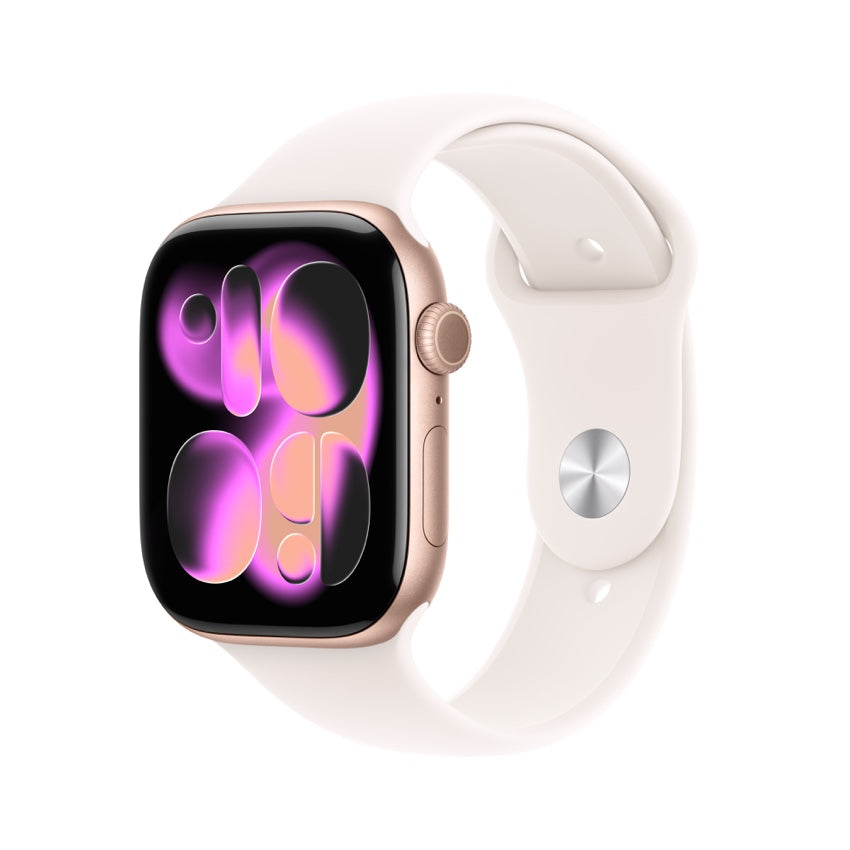 Apple Watch Series 11 GPS 46mm Rose Gold Aluminium Case with Light Blush Sport Band - S/M