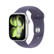Apple Watch Series 11 GPS + Cellular 46mm Silver Aluminium Case with Purple Fog Sport Band - S/M