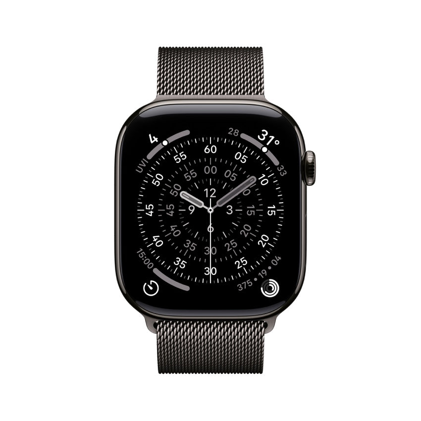 Apple Watch Series 11 GPS + Cellular 46mm Slate Titanium Case with Slate Milanese Loop - M/L