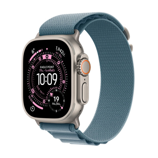 Apple Watch Ultra 3 GPS + Cellular 49mm Natural Titanium Case with Light Blue Alpine Loop - Small