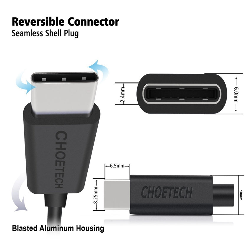 Choetech USB-A to USB-C PVC Cable 1 m - Black