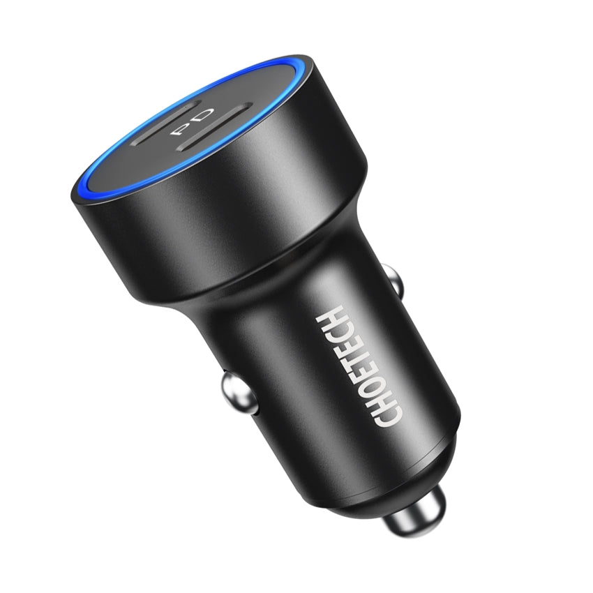 หัวชาร์จในรถยนต์ Choetech Dual USB-C 40 วัตต์ สีดำ