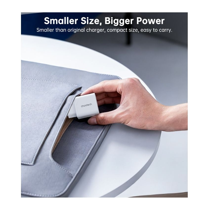 Choetech Dual USB-C ports PD 45W TH Plug -White