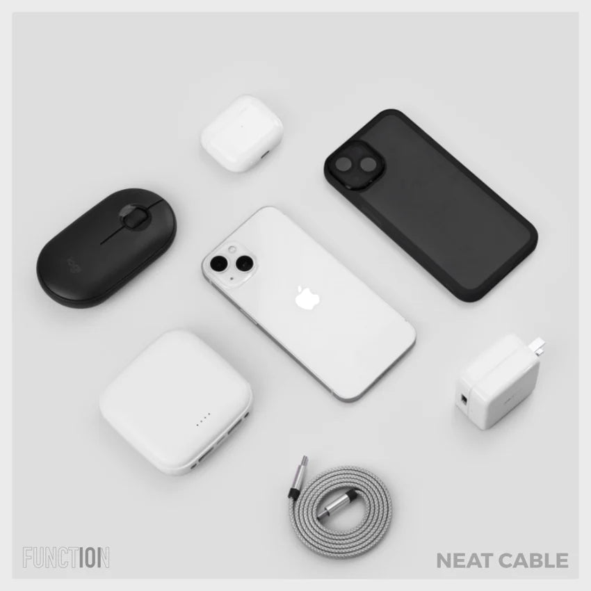 สายชาร์จ Function 101 Neat C to C Magnetic Flat ความยาว 1 เมตร รองรับกำลังไฟ 60W สี Black