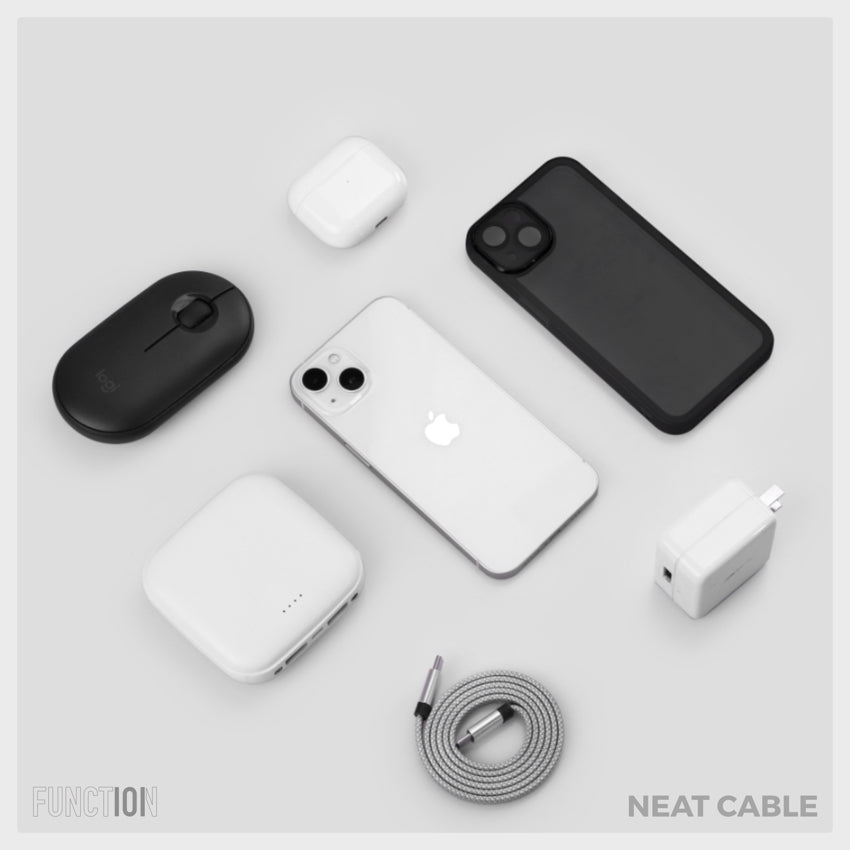 สายชาร์จ Function 101 Neat C to C Magnetic Flat ความยาว 1 เมตร รองรับกำลังไฟ 60W สี Silver