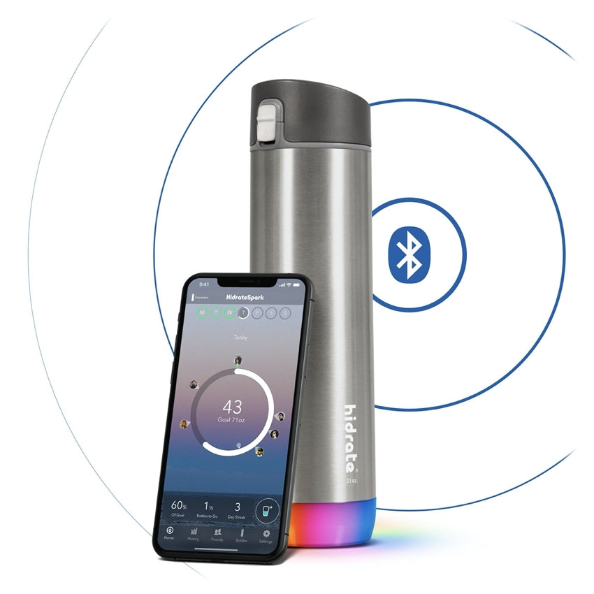 ขวดน้ำอัจฉริยะ HidrateSpark PRO ขนาด 21 ออนซ์ สี Brushed