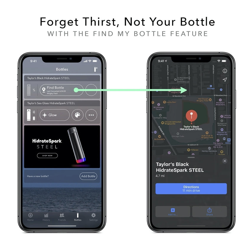 ขวดน้ำอัจฉริยะ HidrateSpark PRO ขนาด 21 ออนซ์ สี Brushed