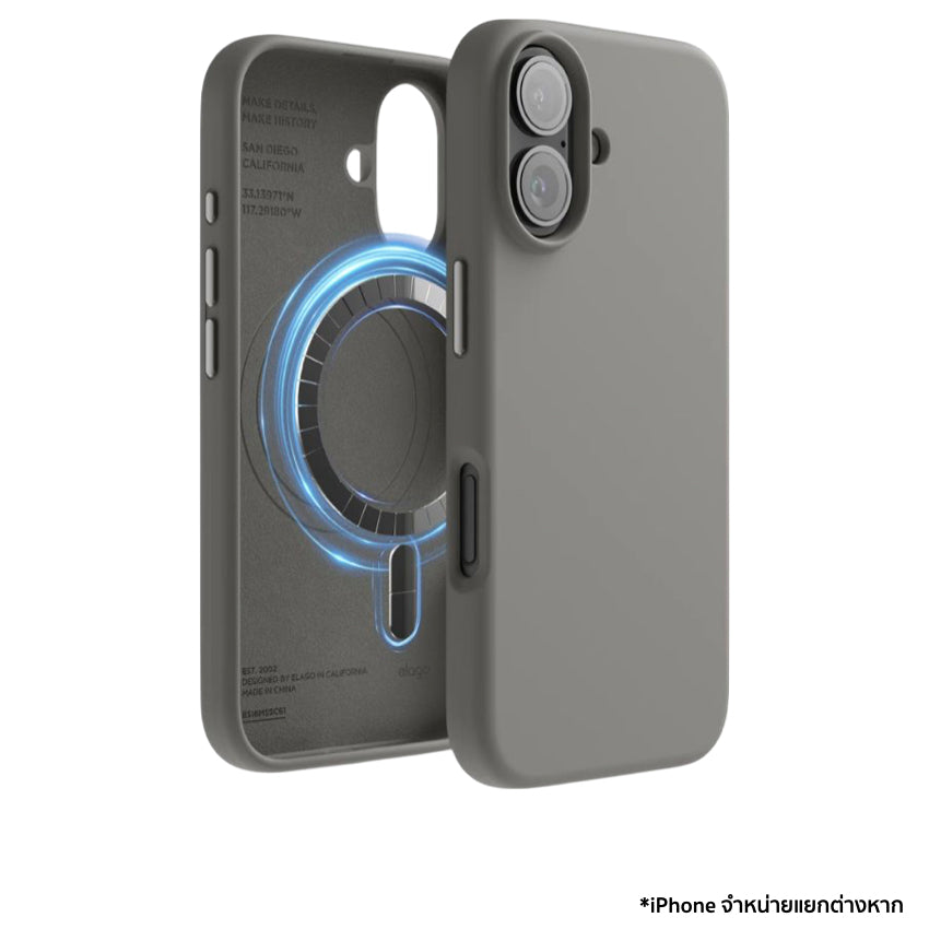 เคสกันกระแทก iPhone 16 Magnetic Silicone รองรับ MagSafe สี Medium Gray