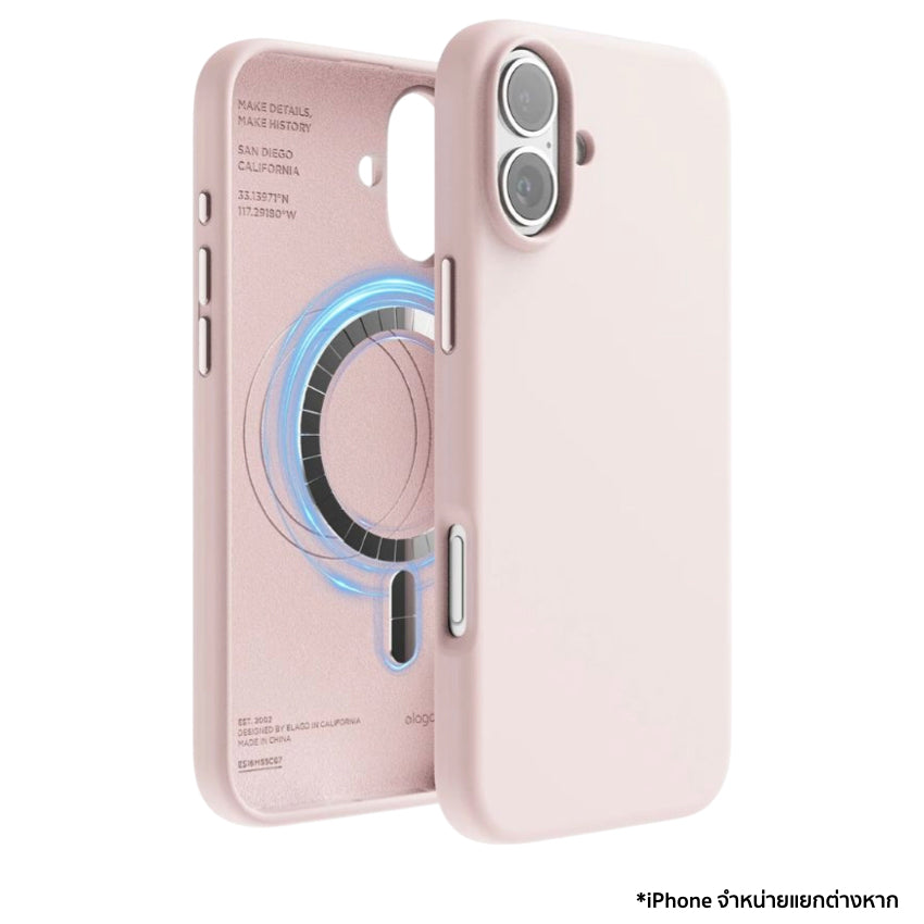 เคสกันกระแทก iPhone 16 Plus Magnetic Silicone รองรับ MagSafe สี Lovely Pink