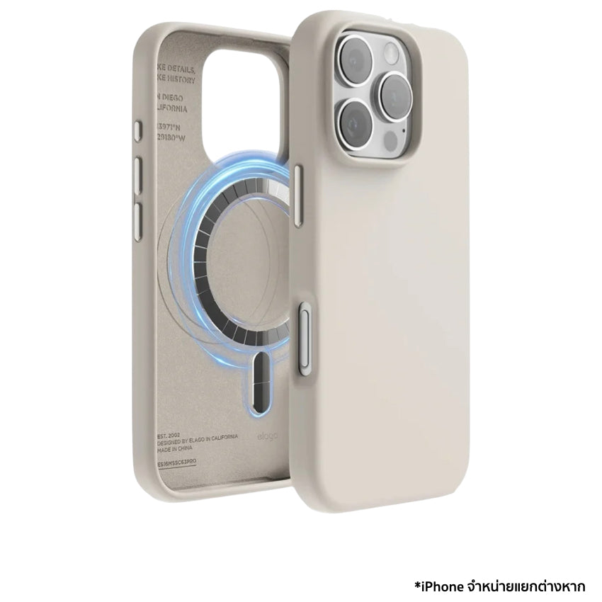 Elago Magnetic Silicone case for iPhone 16 Pro - Stone