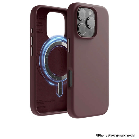 เคสกันกระแทก iPhone 16 Pro Elago Magnetic Silicone รองรับ MagSafe สี Burgundy