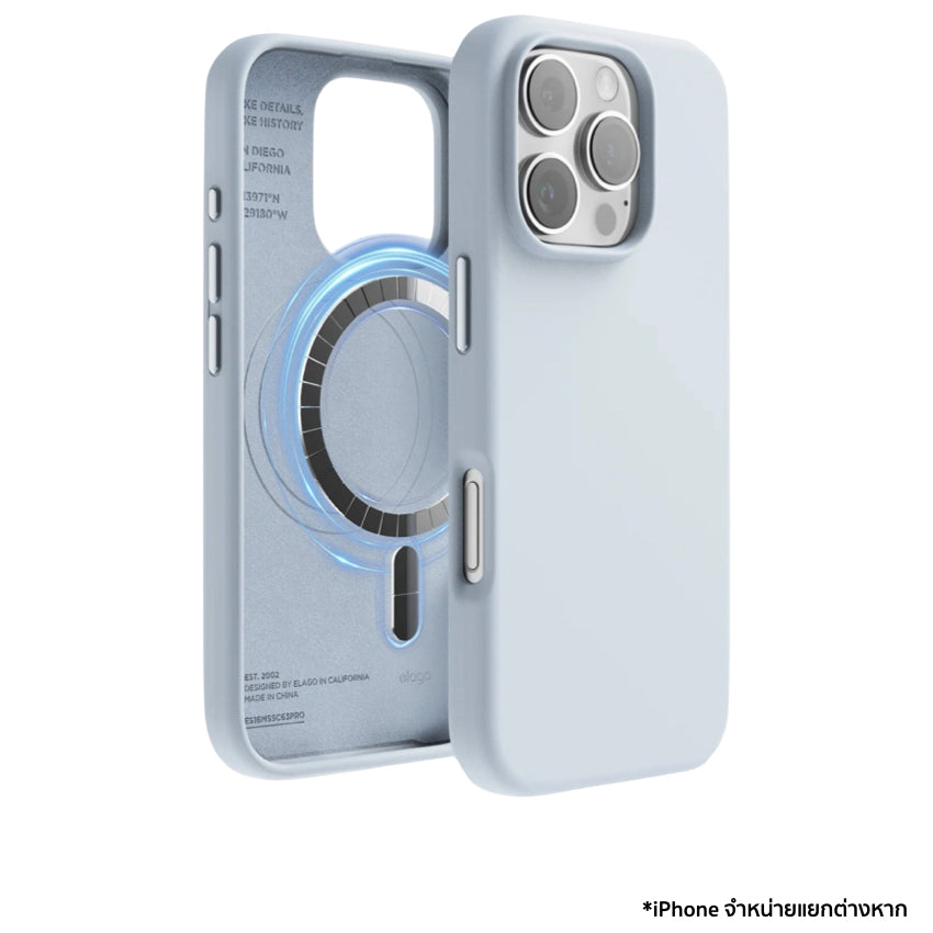 Elago Magnetic Silicone case for iPhone 16 Pro - Light Blue