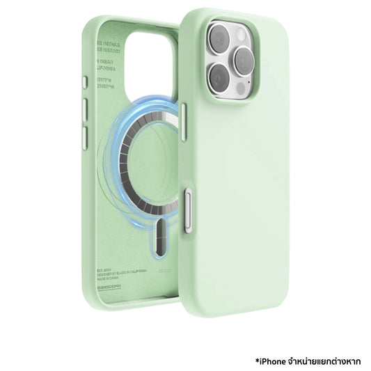 เคสกันกระแทก iPhone 16 Pro Elago Magnetic Silicone รองรับ MagSafe สี Soft Mint