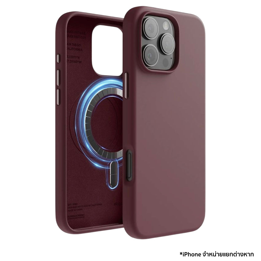 Elago Magnetic Silicone case for iPhone 16 Pro Max - Burgundy