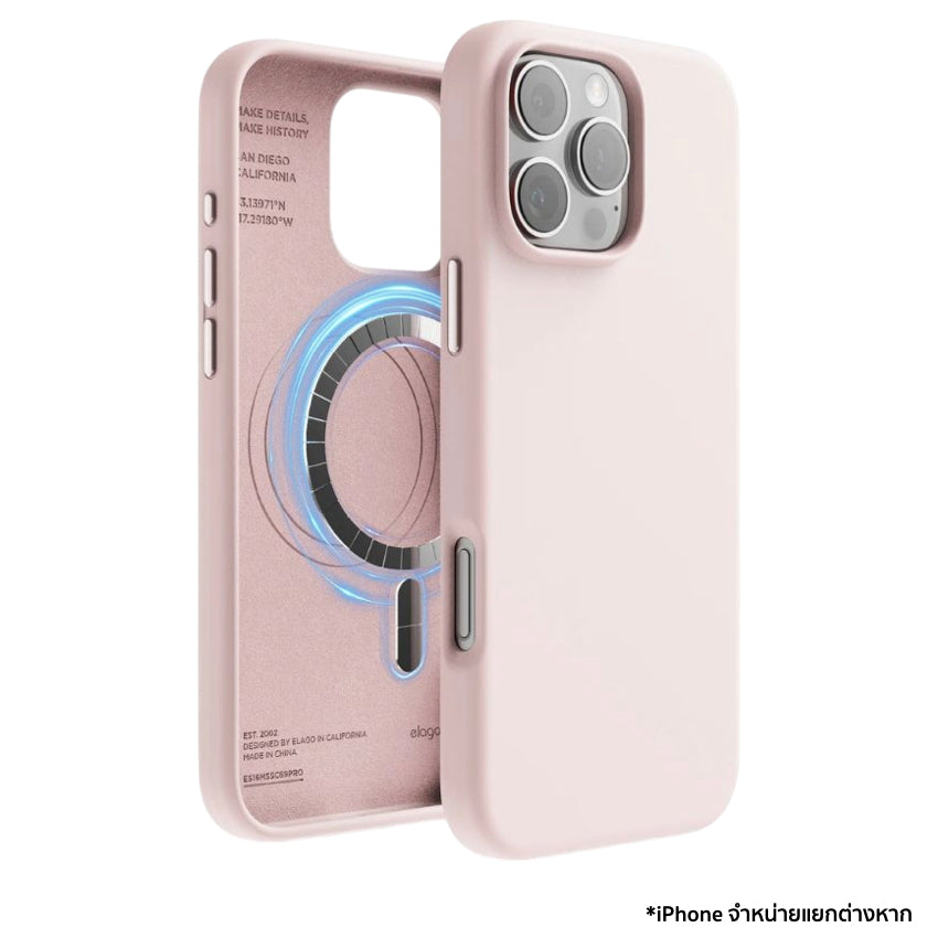 เคสกันกระแทก iPhone 16 Pro Max Elago Magnetic Silicone รองรับ MagSafe สี Lovely Pink