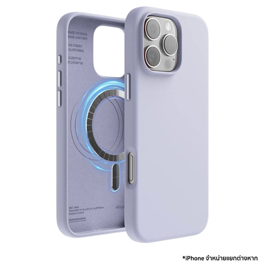 เคสกันกระแทก iPhone 16 Pro Max Magnetic Silicone รองรับ MagSafe สี Purple