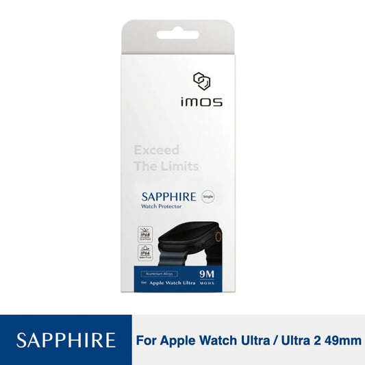 ฟิล์มกระจก Apple Watch Ultra รุ่นที่ 1/2 (49มม.) Imos วัสดุ Sapphire สีดำ