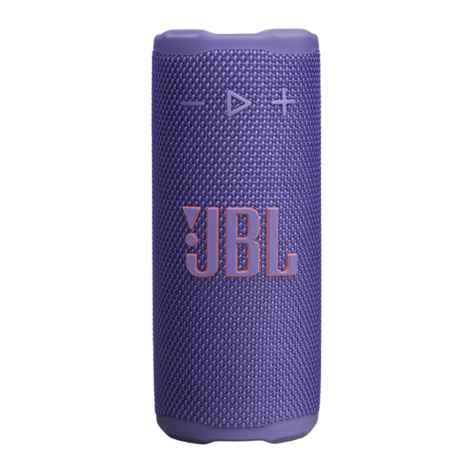 ลำโพง JBL Grip ขนาดกะทัดรัดสีม่วง พร้อมไฟ Ambient ด้านหลัง