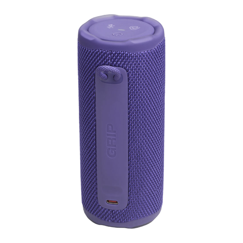 JBL Grip Bluetooth ลำโพงทรงกระป๋องสีม่วง กันน้ำ-ฝุ่น (IP68)