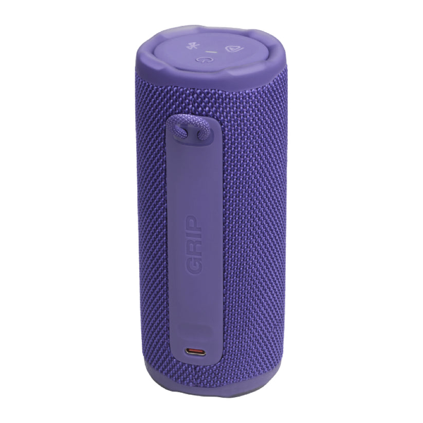JBL Grip Bluetooth ลำโพงทรงกระป๋องสีม่วง กันน้ำ-ฝุ่น (IP68)