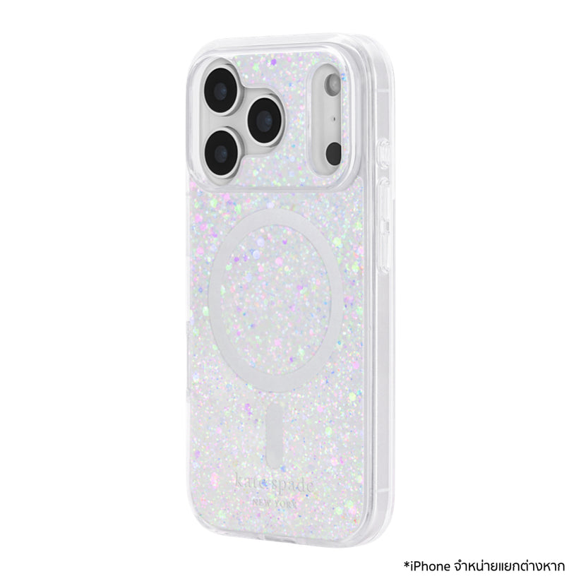 เคสกันกระแทก Kate Spade สำหรับ iPhone 17 Pro ลายกลิตเตอร์รุ้ง Chunky Iridescent