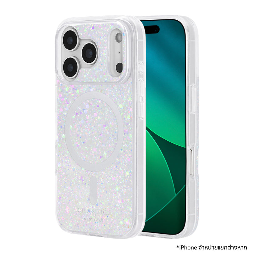 iPhone 17 Pro เคสแฟชั่น Kate Spade ลาย Chunky Glitter Iridescent รองรับ MagSafe