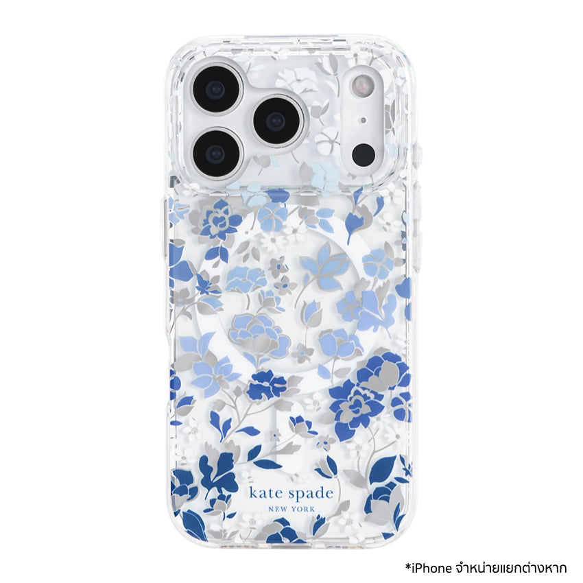 เคส iPhone 17 Pro Kate Spade Print Mag ลาย Flowerbed Blue รองรับ MagSafe