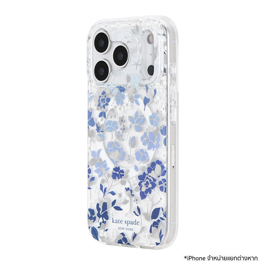 เคสกันกระแทก Kate Spade สำหรับ iPhone 17 Pro ลาย Flowerbed Blue