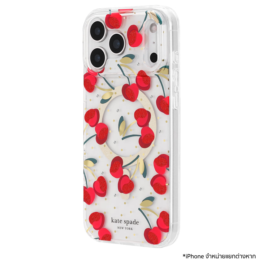 เคสกันกระแทก Kate Spade สำหรับ iPhone 17 Pro Max ลายจุดเชอร์รี่ Cherry Dot