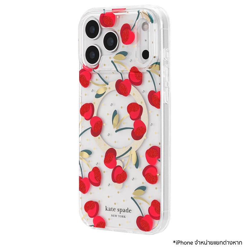 เคสกันกระแทก Kate Spade สำหรับ iPhone 17 Pro Max ลายจุดเชอร์รี่ Cherry Dot