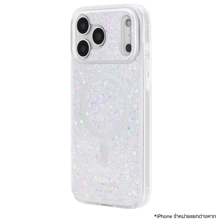 เคสกันกระแทก Kate Spade สำหรับ iPhone 17 Pro Max ลายกลิตเตอร์รุ้ง Chunky Iridescent