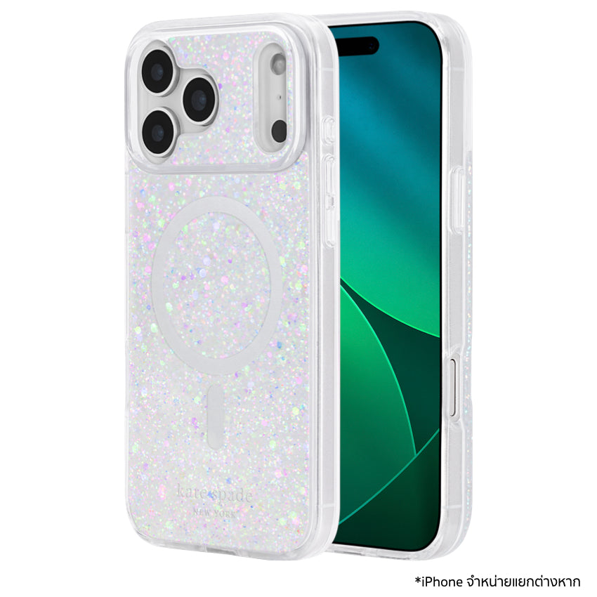 iPhone 17 Pro Max เคสแฟชั่น Kate Spade ลาย Chunky Glitter Iridescent รองรับ MagSafe