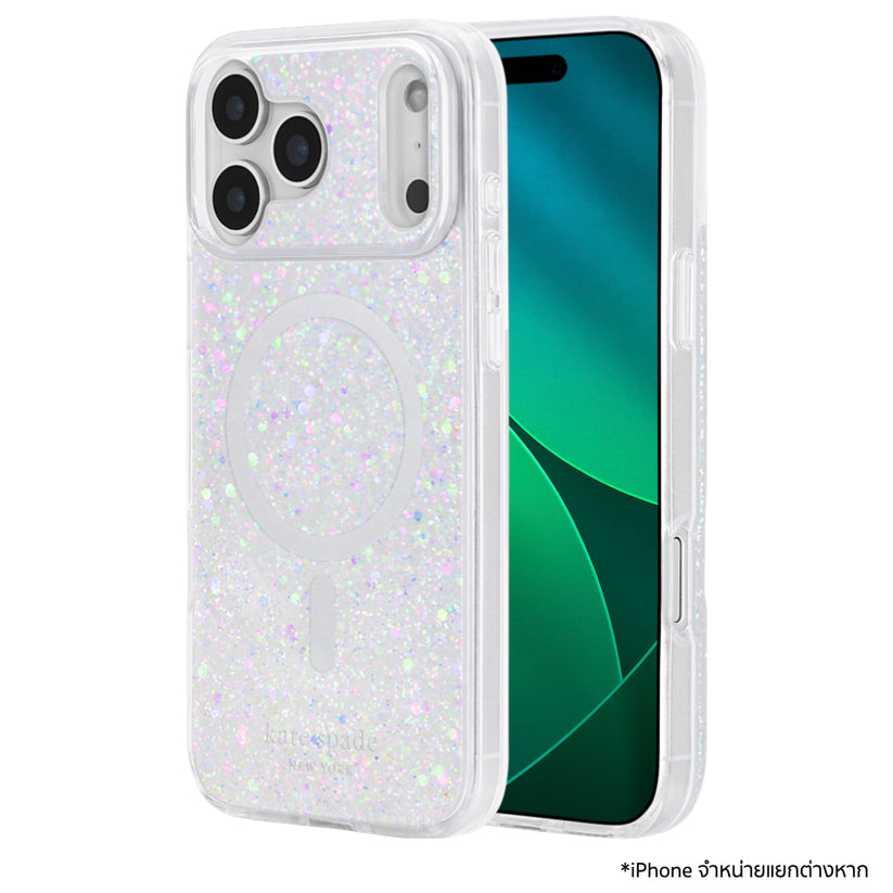 iPhone 17 Pro Max เคสแฟชั่น Kate Spade ลาย Chunky Glitter Iridescent รองรับ MagSafe