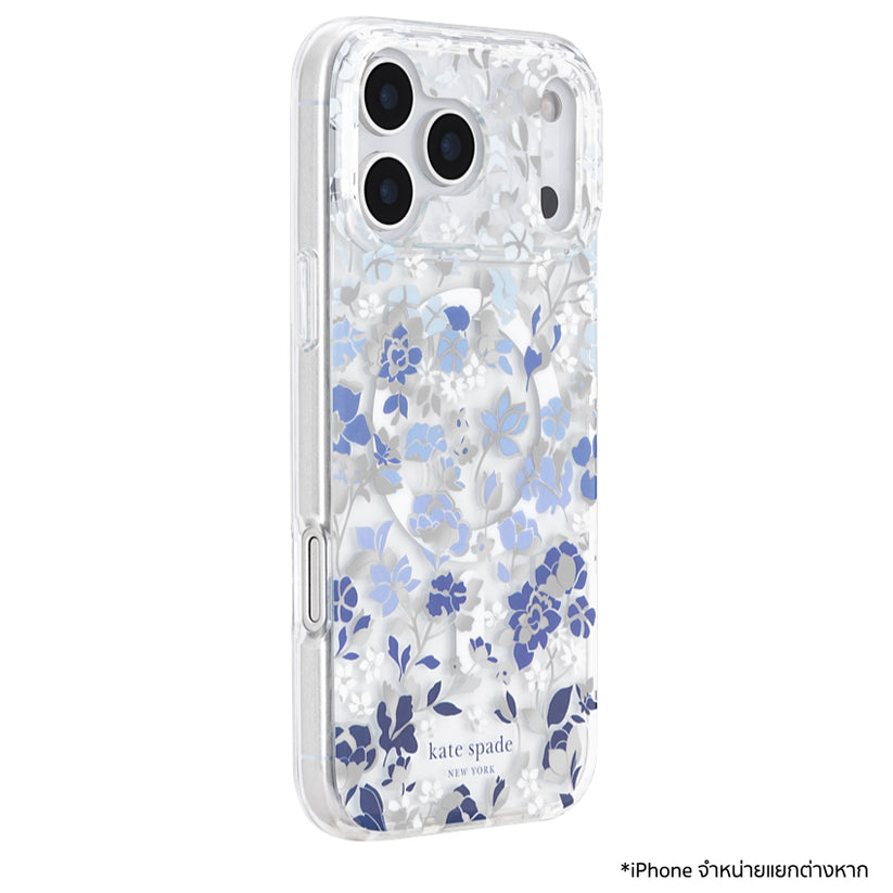 iPhone 17 Pro Max Case Kate Spade Flowerbed Blue Print รองรับ MagSafe