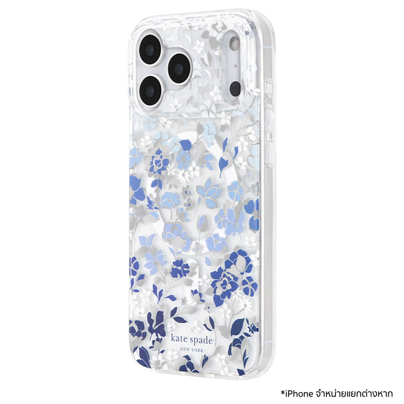 เคสกันกระแทก Kate Spade สำหรับ iPhone 17 Pro Max ลายดอกไม้ Flowerbed Blue