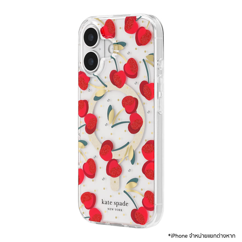 เคสกันกระแทก Kate Spade สำหรับ iPhone 17 ลายจุดเชอร์รี่ Cherry Dot